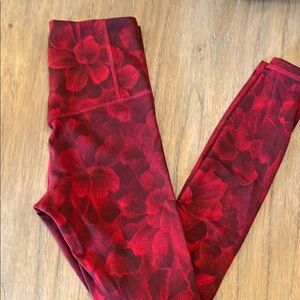 Athleta Floral Red Leggings